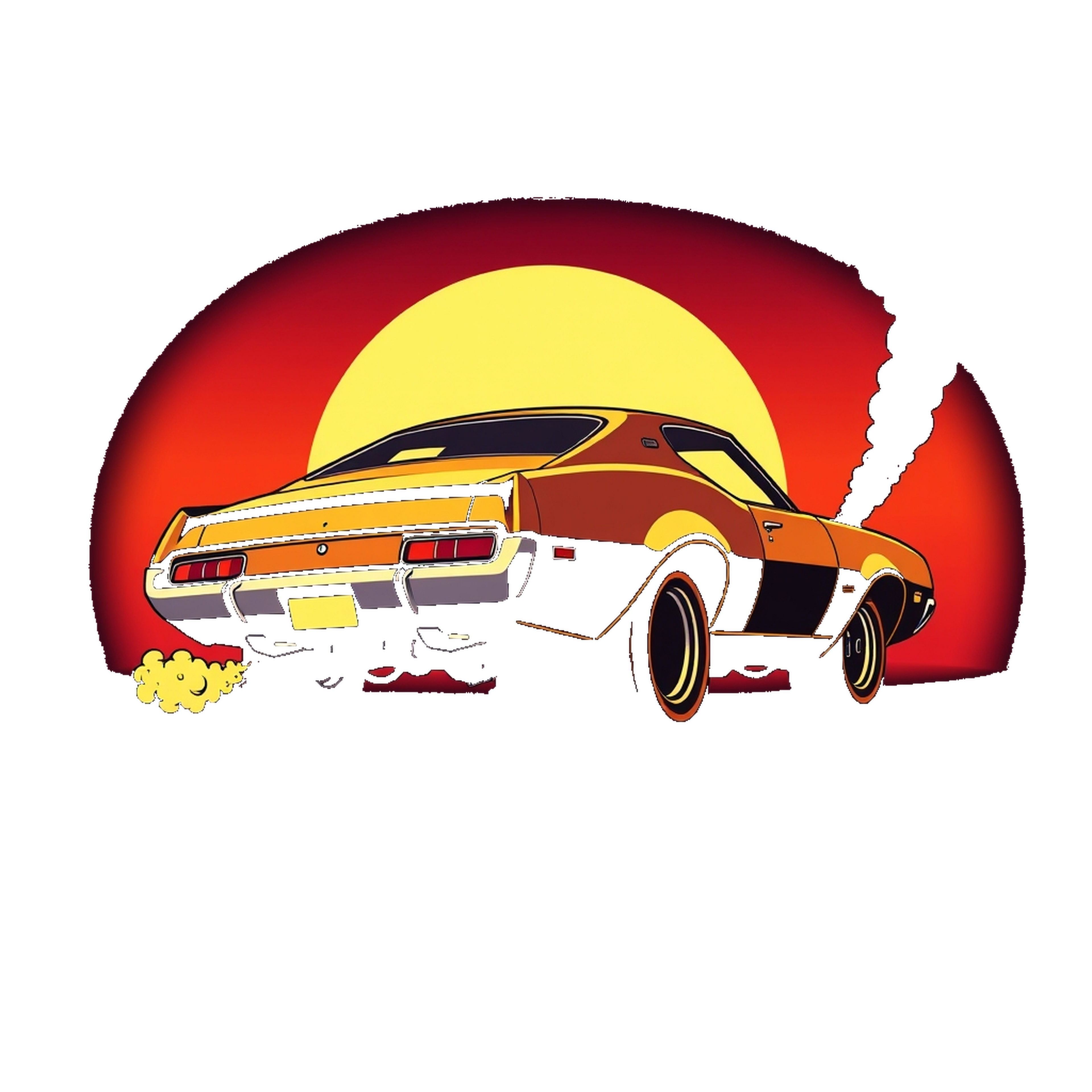 Retro Burnout Muscle Car artwork