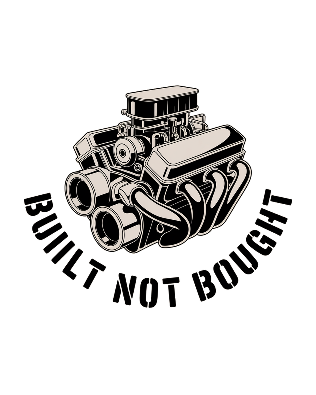 Built Not Bought Muscle Car Engine artwork
