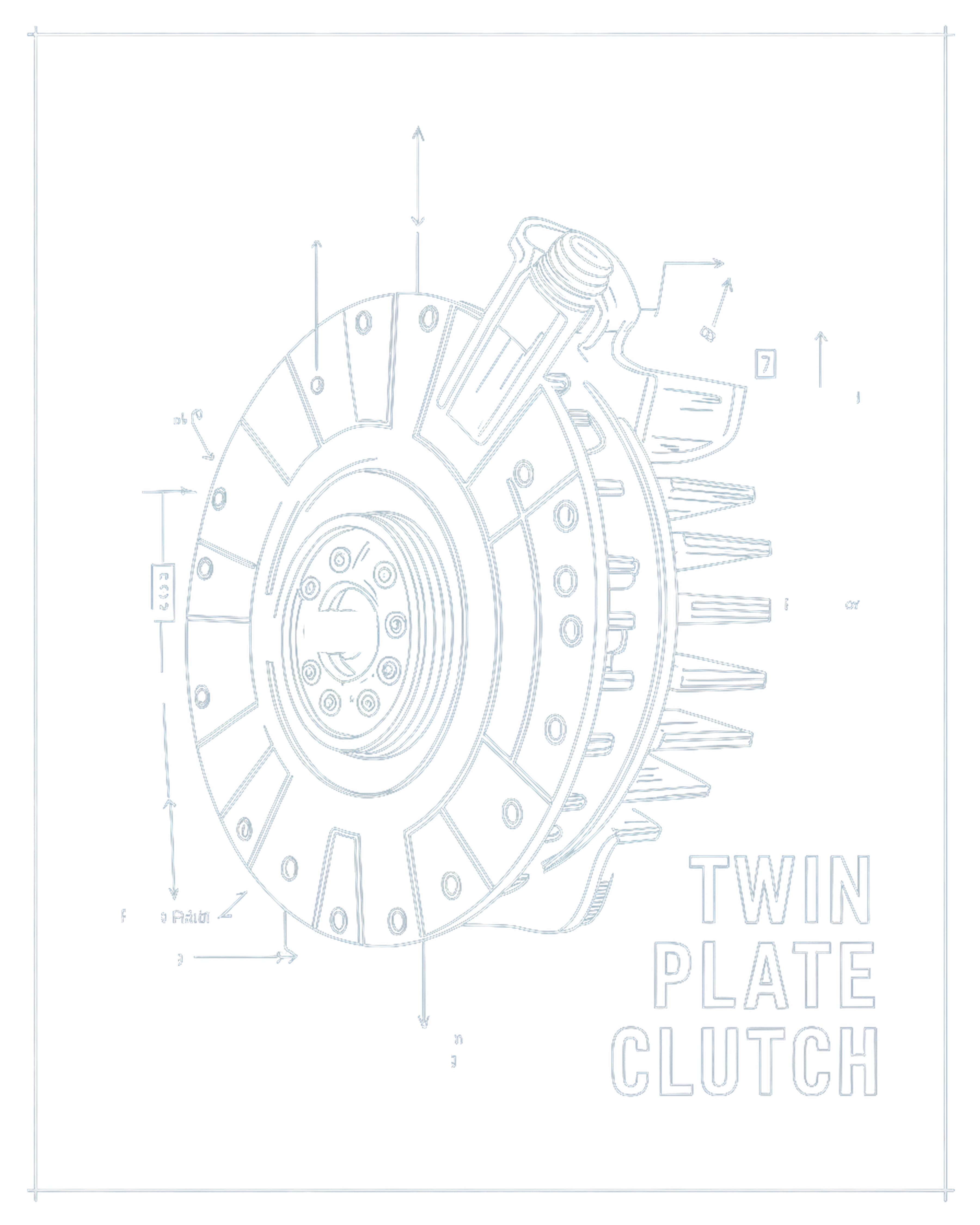 Twin Plate Clutch Exploded View artwork