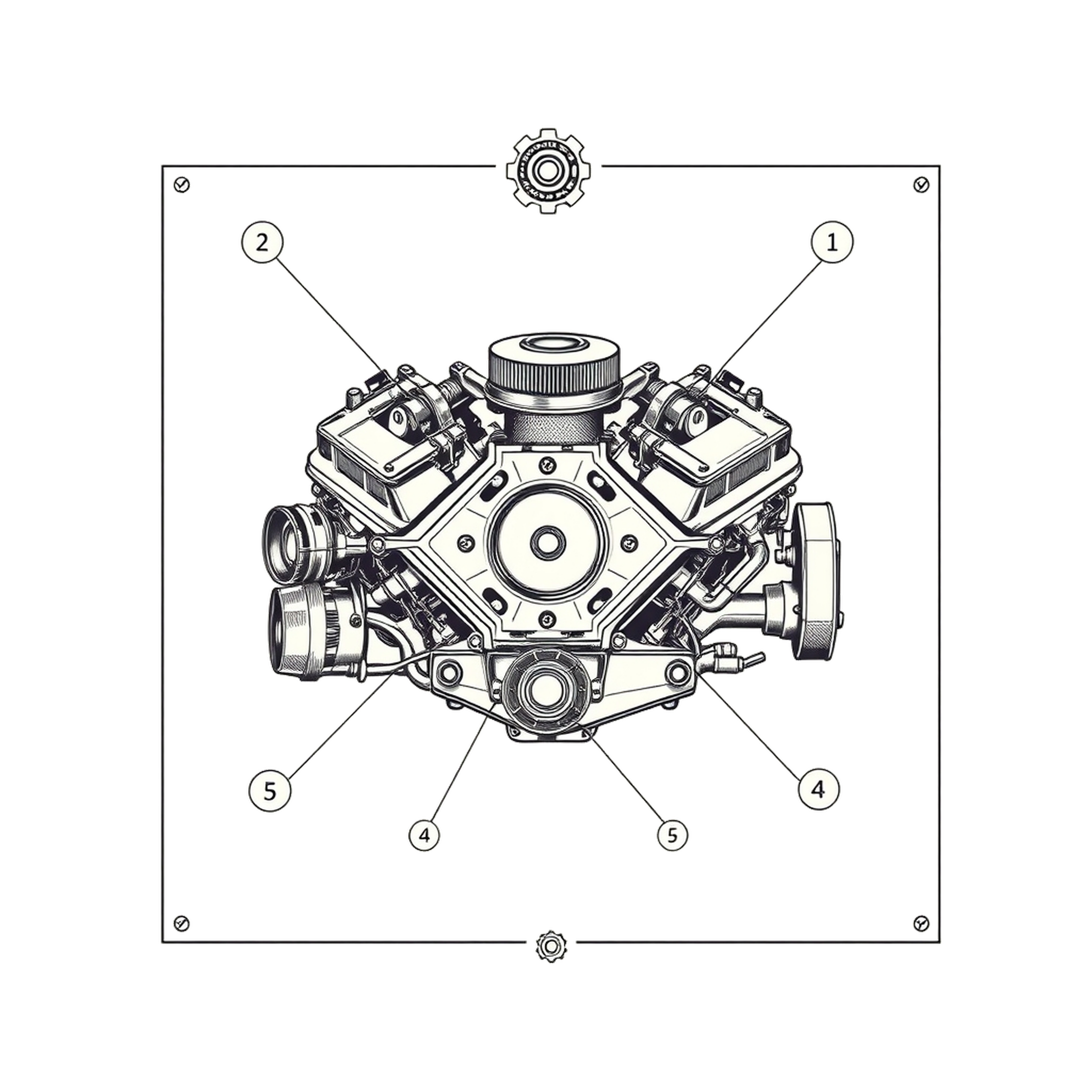 Big-Block V8 Carb Blueprint Tee - Vintage Repair Manual Art