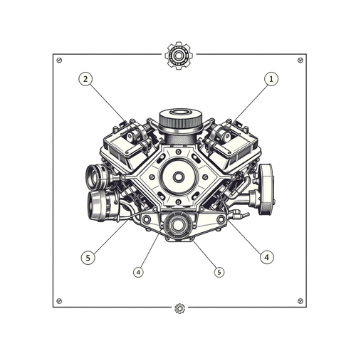 Big-Block V8 Carb Blueprint Tee - Vintage Repair Manual Art