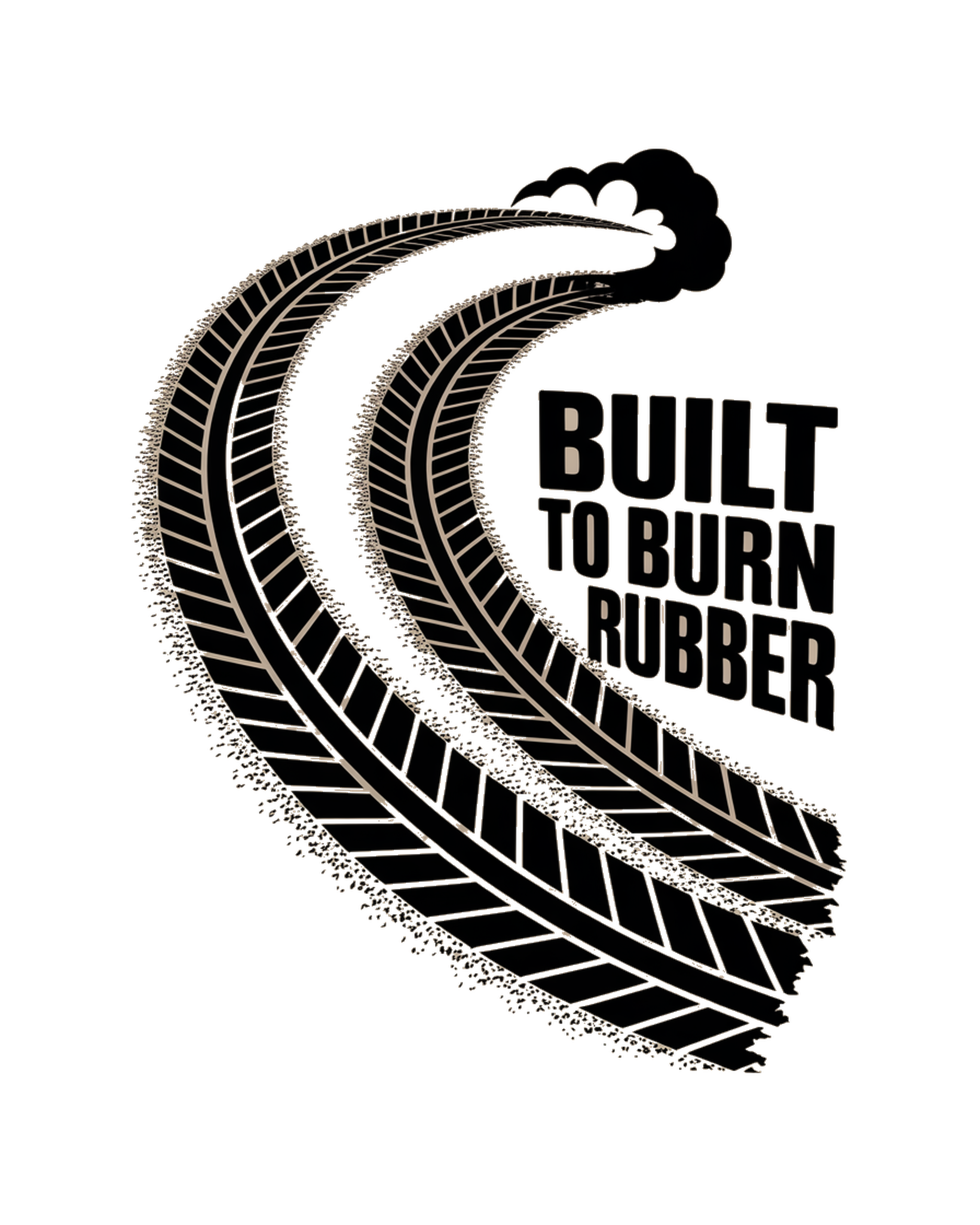 Built To Burn Rubber Tee - Classic Muscle Car Burnout Shirt
