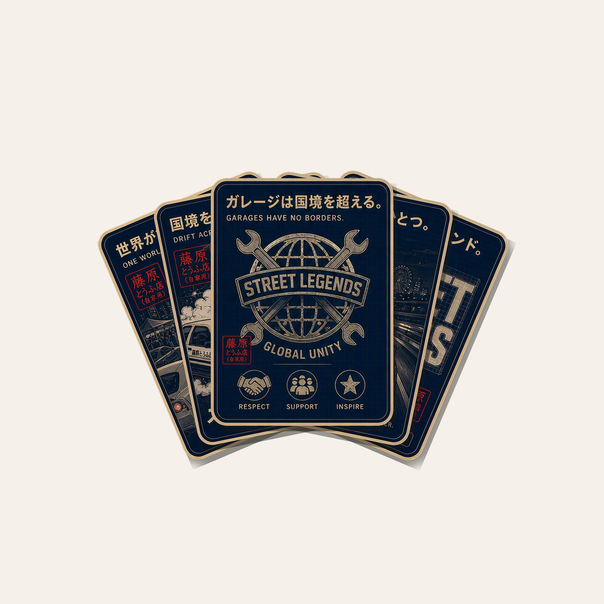 Street Legends sticker pack, five kiss-cut stickers