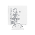 Four Barrel Carburettor Exploded View design on a can cooler