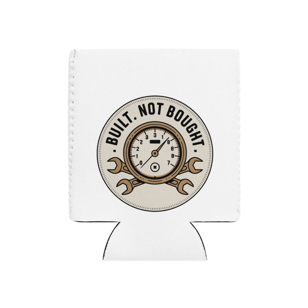 Built Not Bought Tachometer design on a can cooler