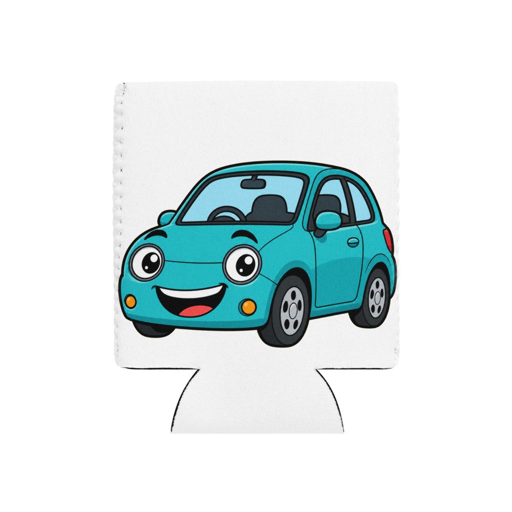 Sparky the Hatchback design on a can cooler