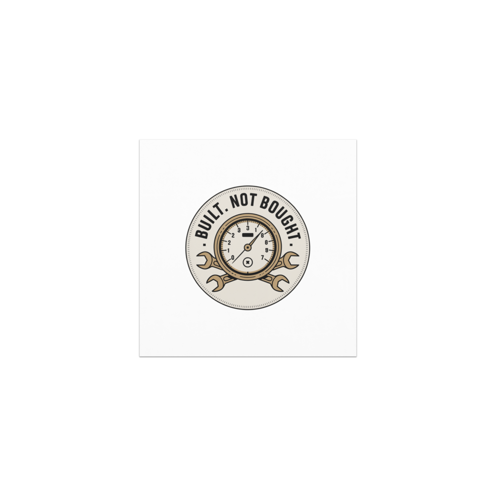 Built Not Bought Tachometer design on a car magnet