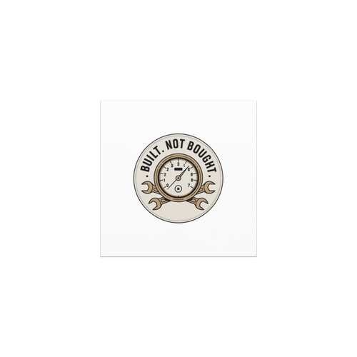 Built Not Bought Tachometer design on a car magnet