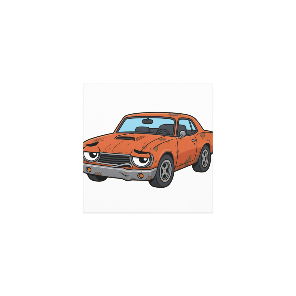 Rusty Grumpy Muscle design on a car magnet