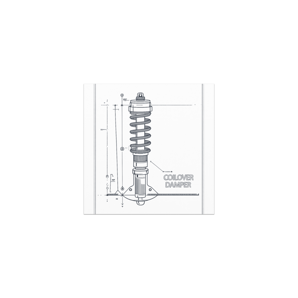 Coilover Damper Half-Section design on a car magnet