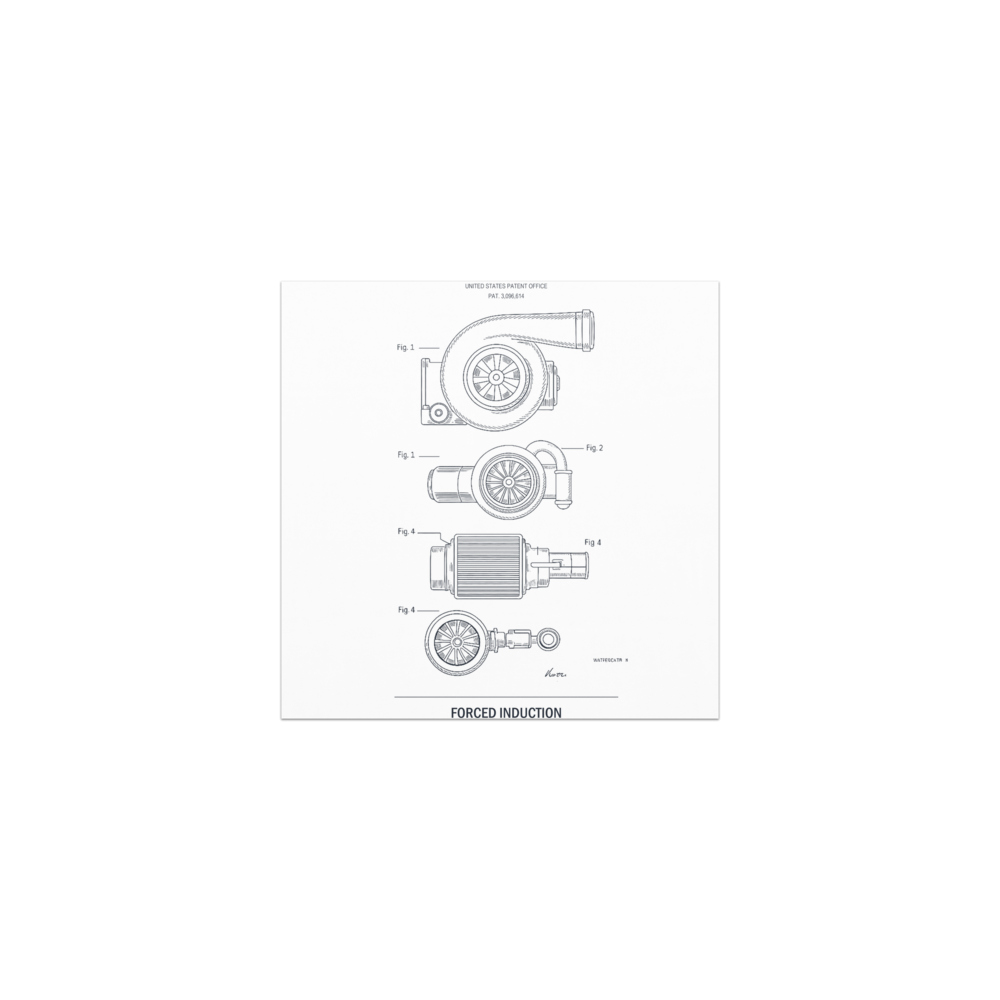 Forced Induction Turbo Exploded Diagram design on a car magnet