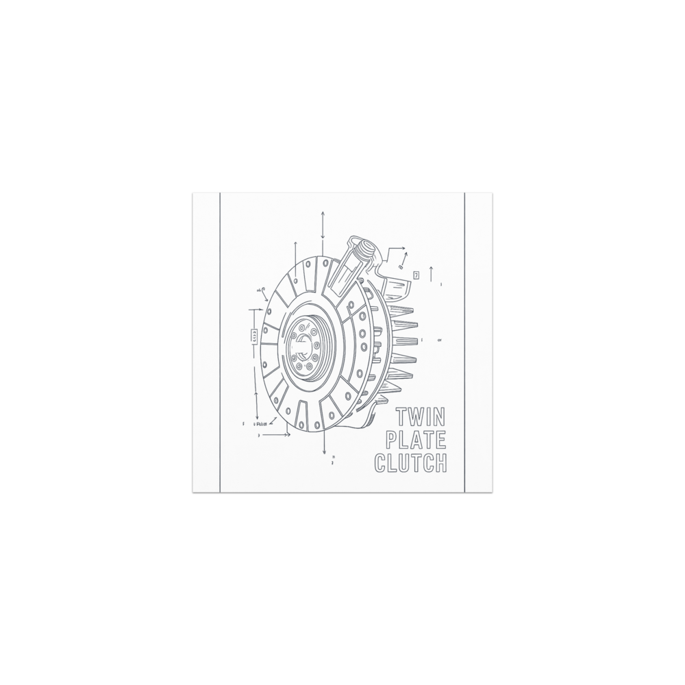 Twin Plate Clutch Exploded View design on a car magnet