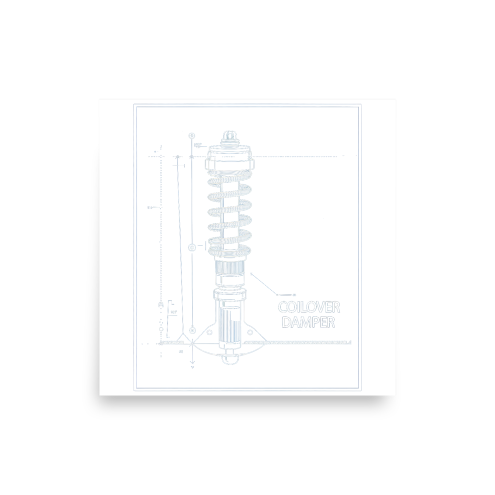 Coilover Damper Half-Section design on a poster
