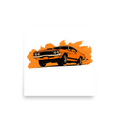 Launch Day Muscle Car design on a poster