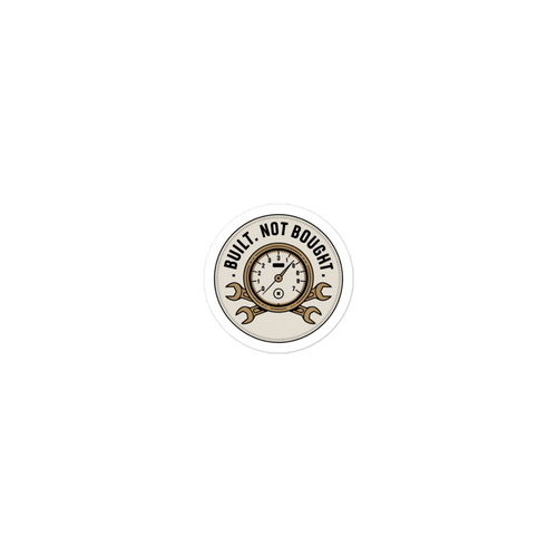 Illustration of a round tachometer gauge with its needle near redline, framed by engine bolts and a crossed hex wrench like an emblem.