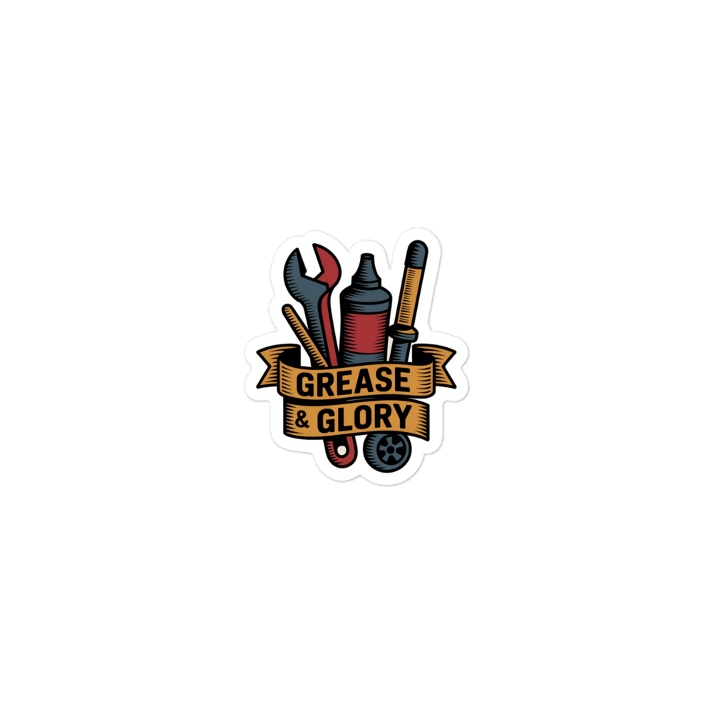 Grease & Glory design on a sticker