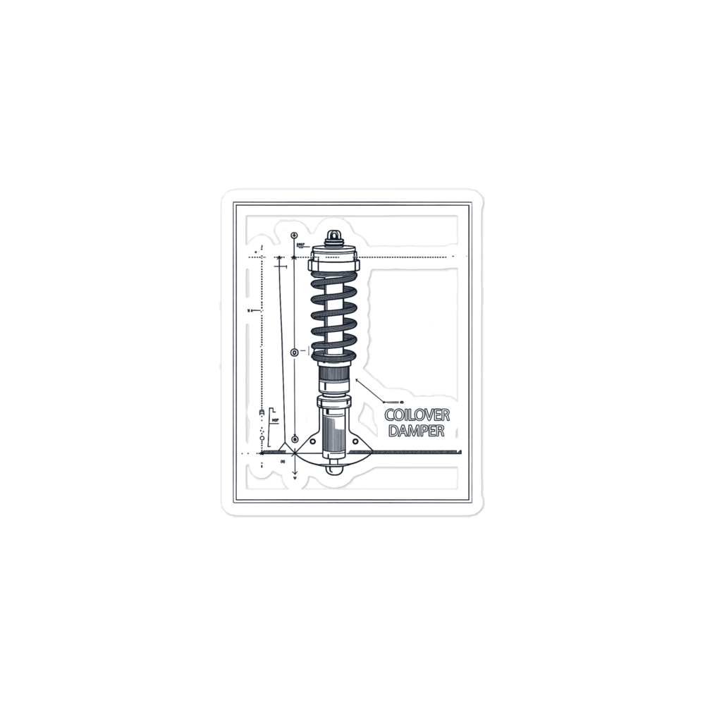 Coilover Damper Half-Section design on a sticker