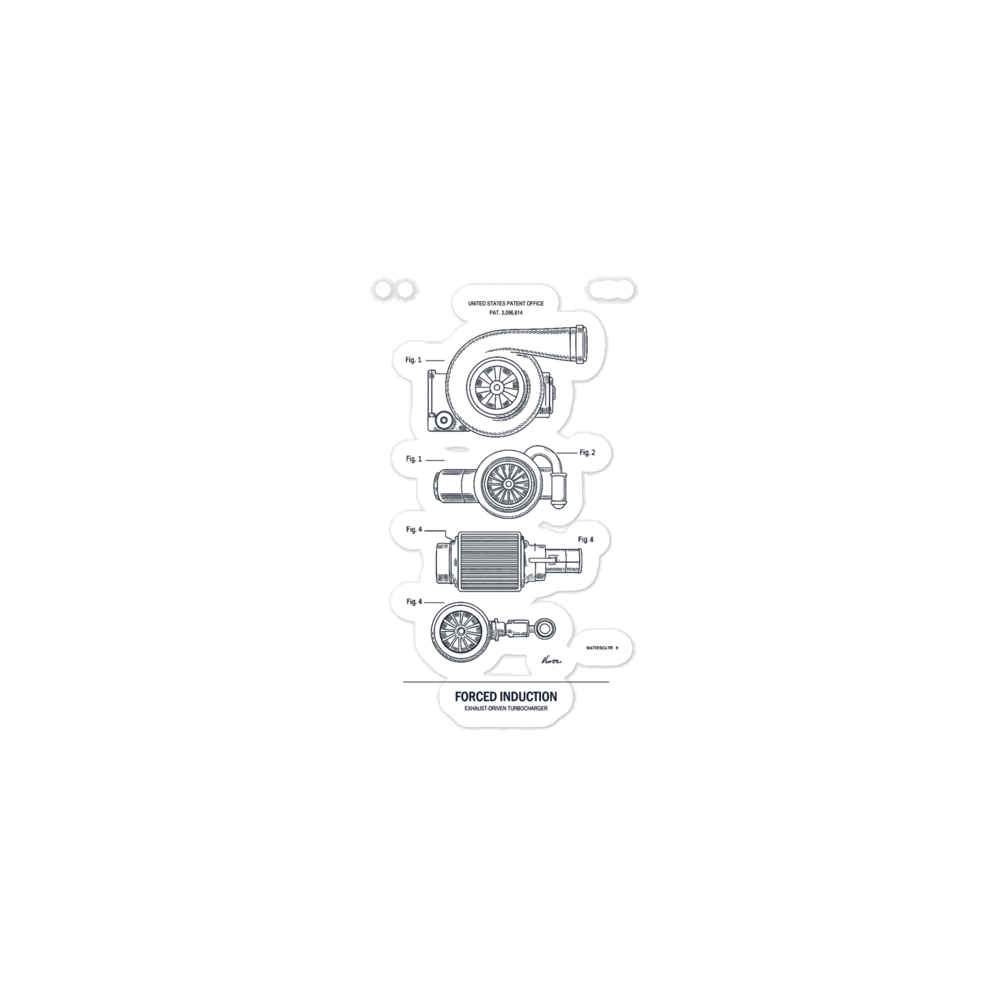 Forced Induction Turbo Exploded Diagram design on a sticker