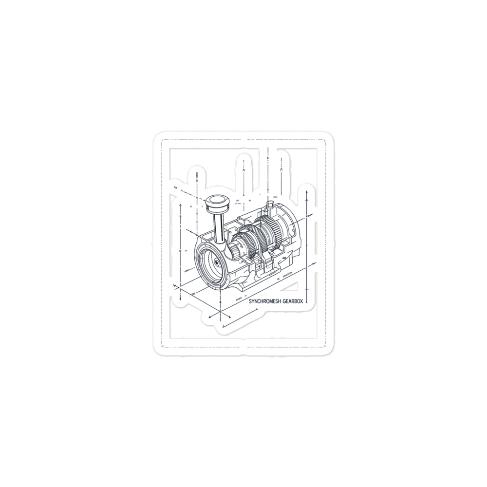 Synchromesh Gearbox Cutaway design on a sticker