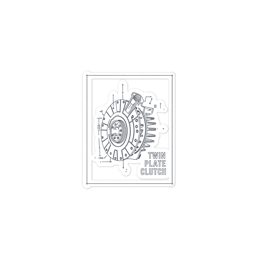 Twin Plate Clutch Exploded View design on a sticker