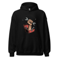 Built With These Hands Woodcut Muscle Car design on a hoodie