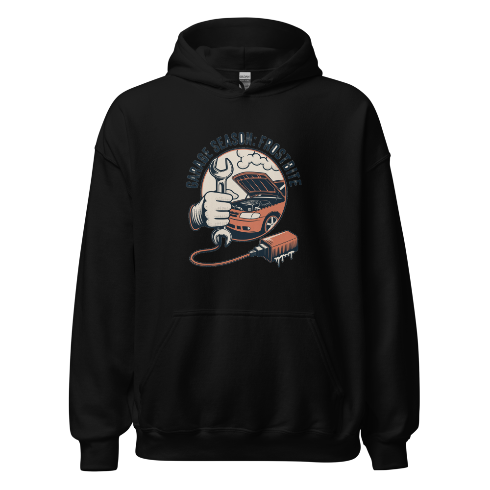 Garage Season: Frostbite design on a hoodie