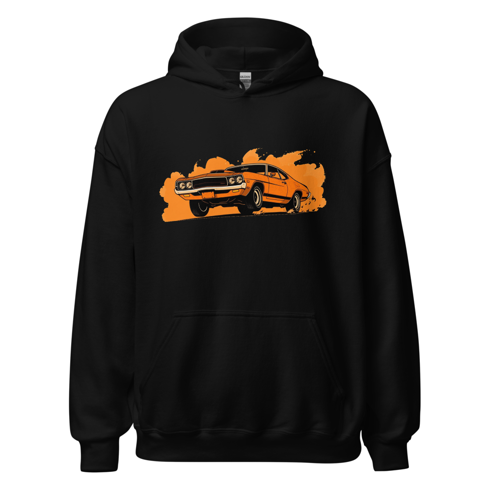 Launch Day Muscle Car design on a hoodie