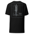 Coilover Damper Blueprint design on a t-shirt