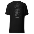 Forced Induction Blueprint design on a t-shirt