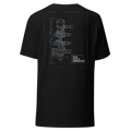Four Barrel Carburettor Blueprint design on a t-shirt