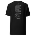 Small Block V8 Blueprint design on a t-shirt