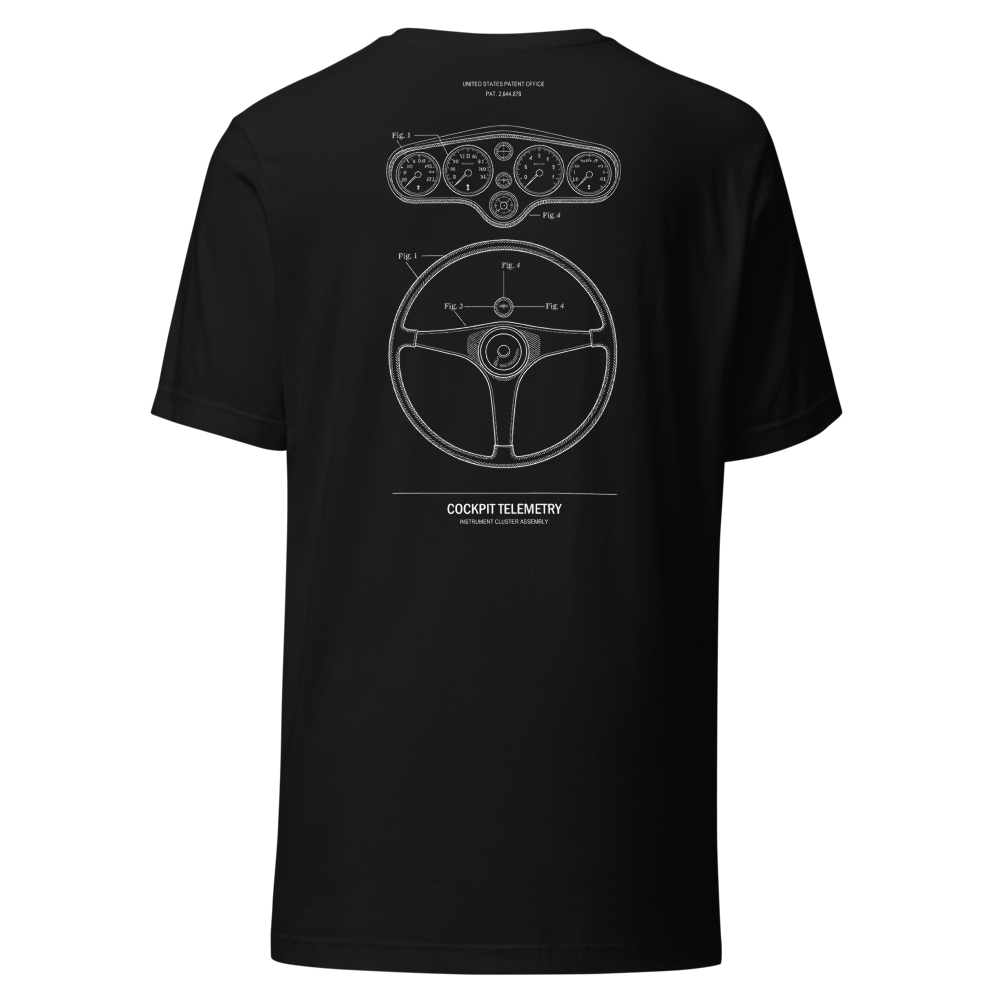 Telemetry Blueprint Cockpit design on a t-shirt
