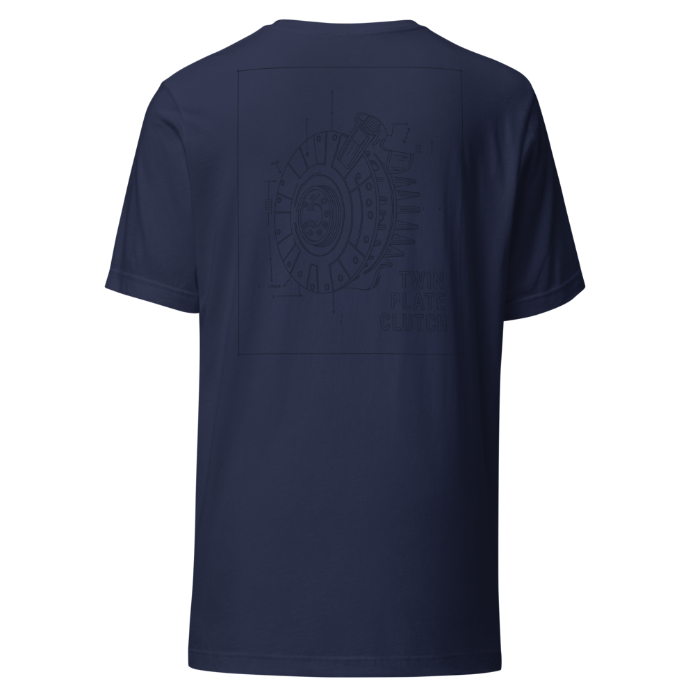 Twin Plate Clutch Blueprint t-shirt, alternate view